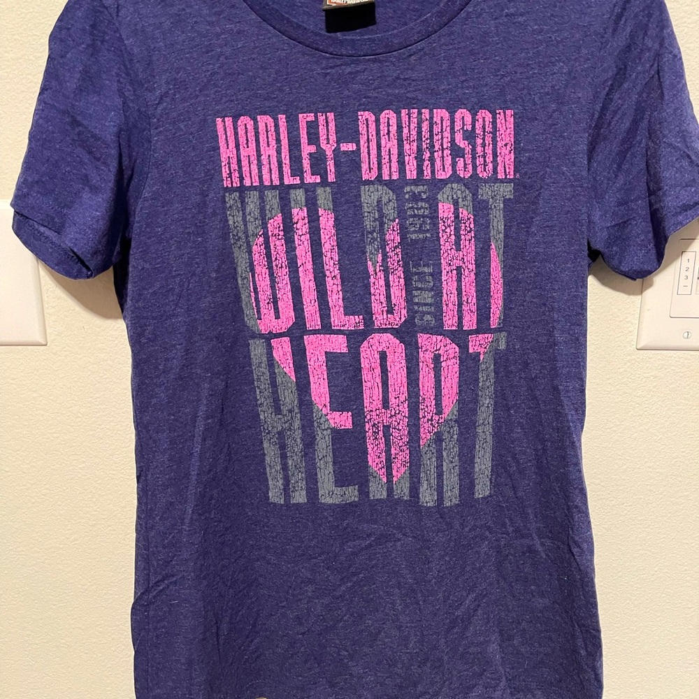 Harley Davidson Park City V-Neck Blue Tee size XL